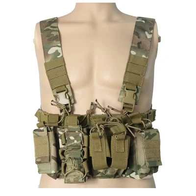 Molle Multicam Taktische Weste mit mehreren Taschen, taktische Recon-Brustweste mit Magazintaschen