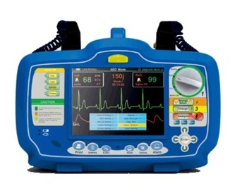 Erste-Hilfe-Handbuch und medizinische Geräte zur Auto-Defibrillator-Überwachung